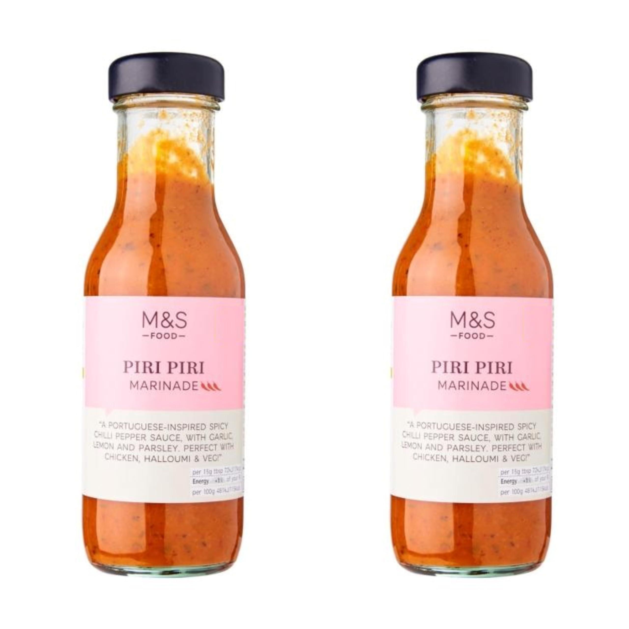 FreshCart Basics M&S Teriyaki Marinade 305g and Piri Piri Marinade 270g, Mildly Spiced Sauce, Vegan-Friendly, Made in the UK (2 Pack, Piri Piri)