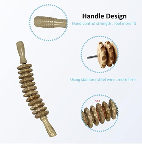 HOMION Massage Roller Tool Accessories Anti Cellulite Massager Maderotherapy Wooden 43.5cm