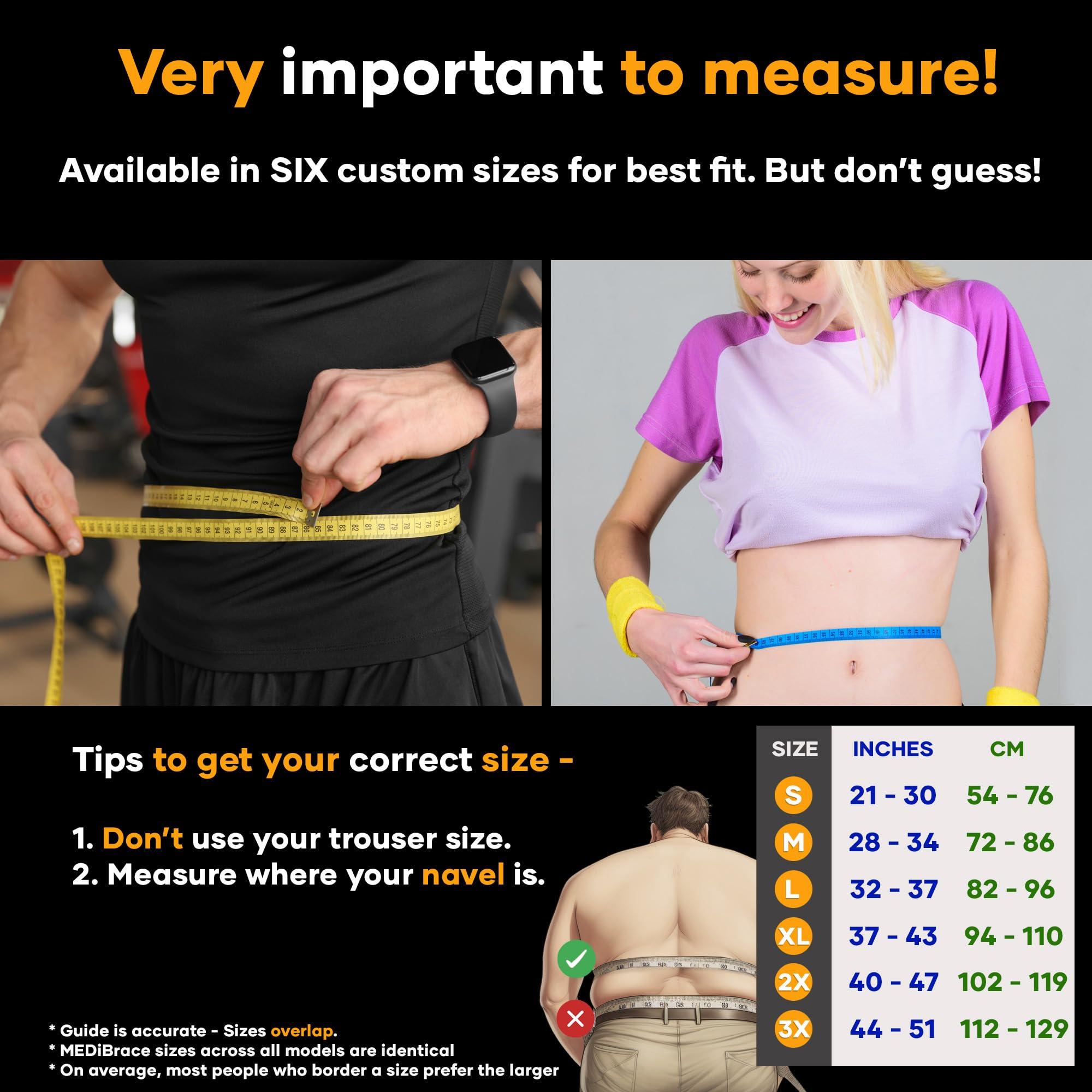 MEDiBrace MEDiBrace Plus Back Support Belt Back Brace with Ergonomic Lumbar Pad - Lower Back Pain Relief for Men and Women - Medical Grade Orthopaedic Waist Compression for Sciatica or Bad Posture (Large)