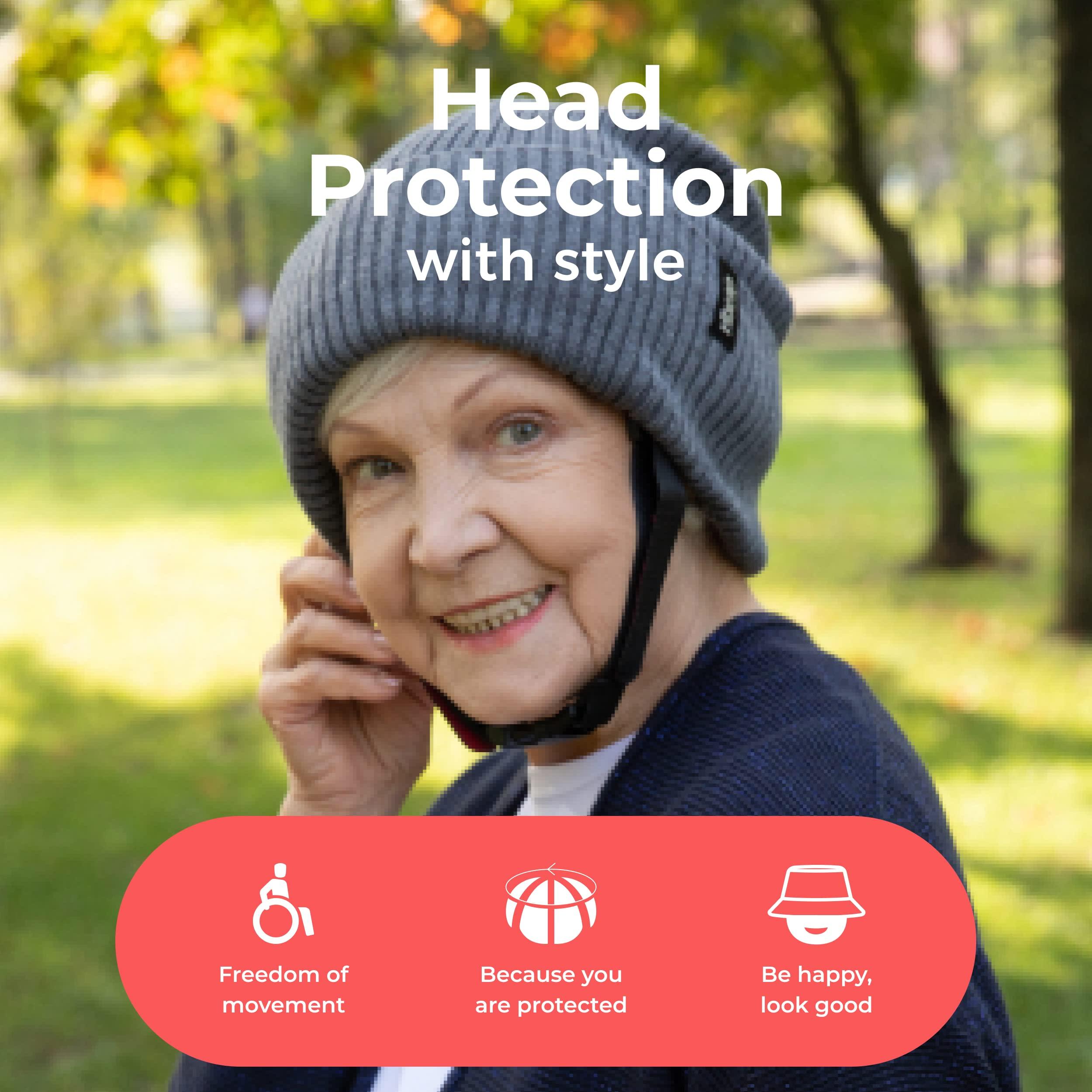 Ribcap Ribcap Lenny Medical Grade Protective Helmet | Grey | Large (Head Circumference 59-61 cm) | Soft Helmet for Epilepsy | Protective Helmet for Seizures | Fashionable and No Stigma