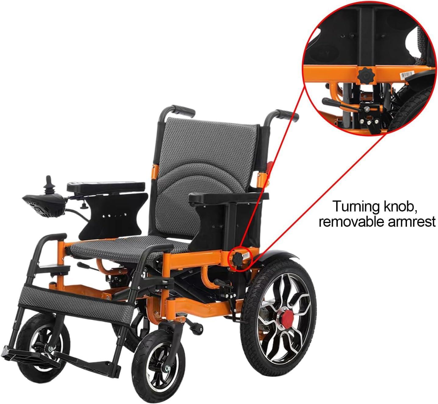WETOBO Lightweight Foldable Electric Wheelchair for Seniors All Terrain Electric Wheelchairs for Adults Powerful Dual Motor Motorized Power Wheelchairs Up to 12 Mile Range 330 lbs Max Load