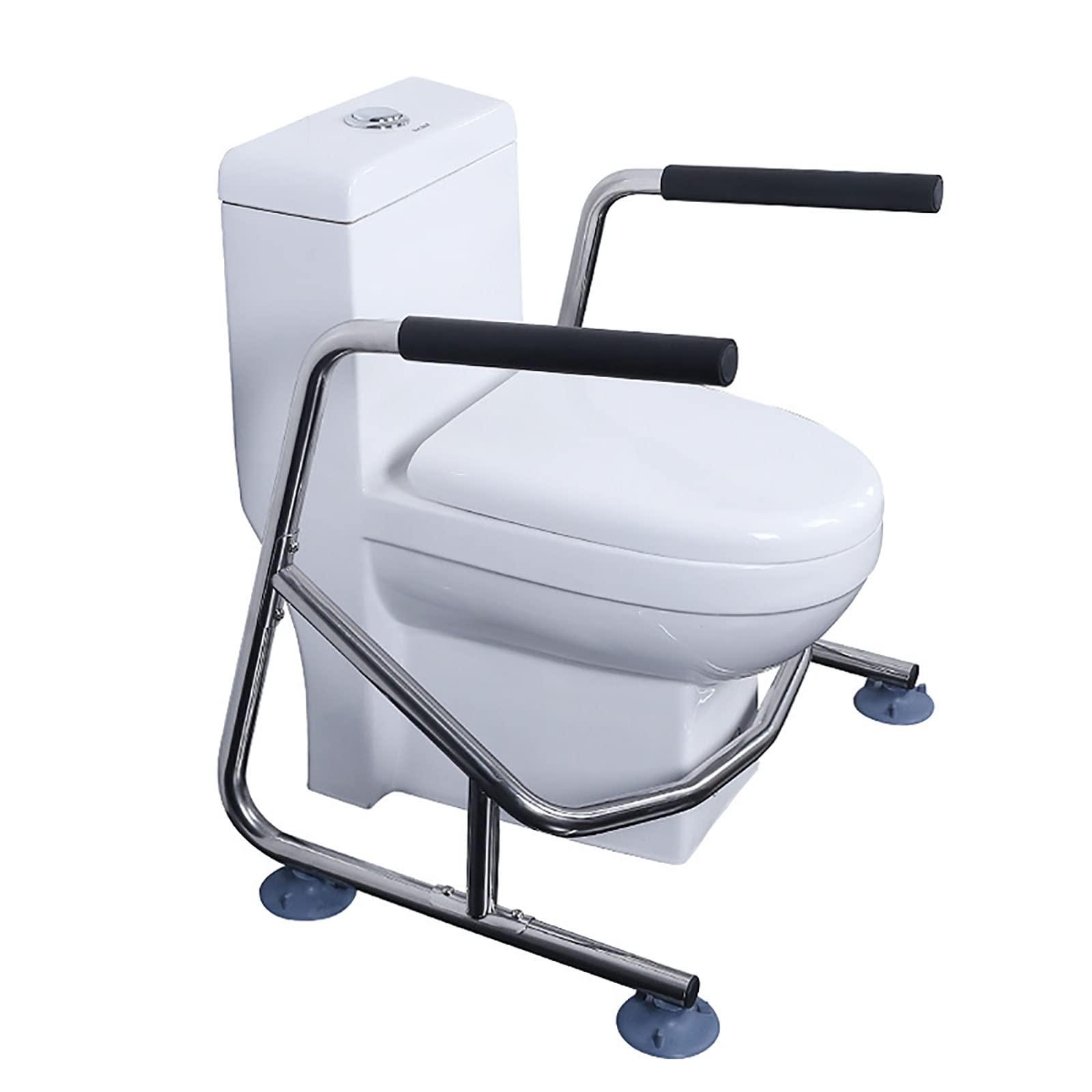 FreshCart Basics Stainless Steel Toilet Safety Frame for Elderly and Disabled Non Slip Bathroom Toilet Surround Aid