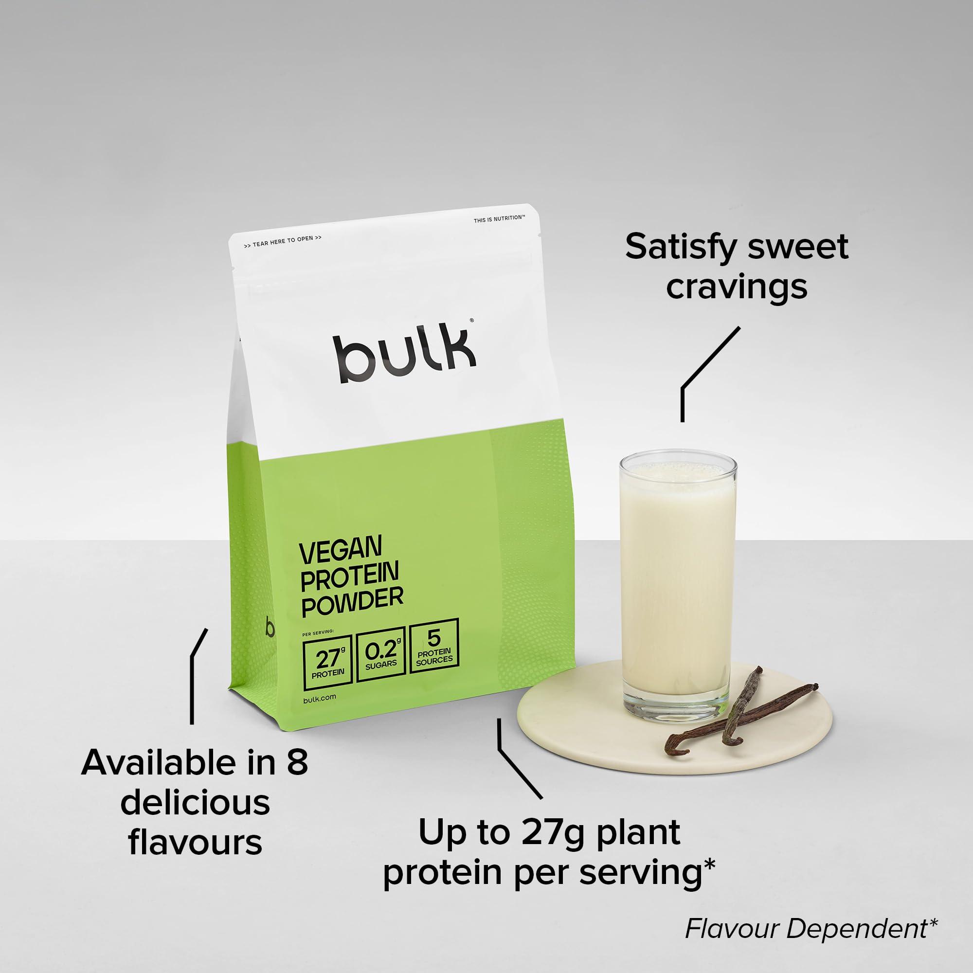 Bulk Bulk Vegan Protein Powder, Plant Based Protein Shake, Chocolate Cookies, 2.5 kg, New & Improved Formula, 71 Servings, Packaging May Vary