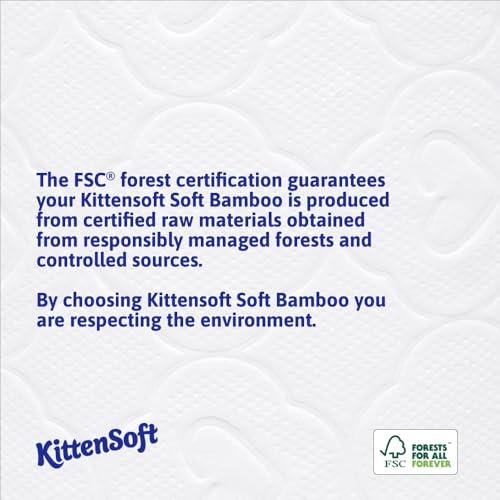 Regina Regina KittenSoft Soft Bamboo - 45 Rolls of Toilet Tissue 3 Ply, 160 Sheets, Naturally Soft For Your Skin, Toilet Tissue made with Bamboo Fibres, 30% PCR Plastic Packaging, FSC Certificated