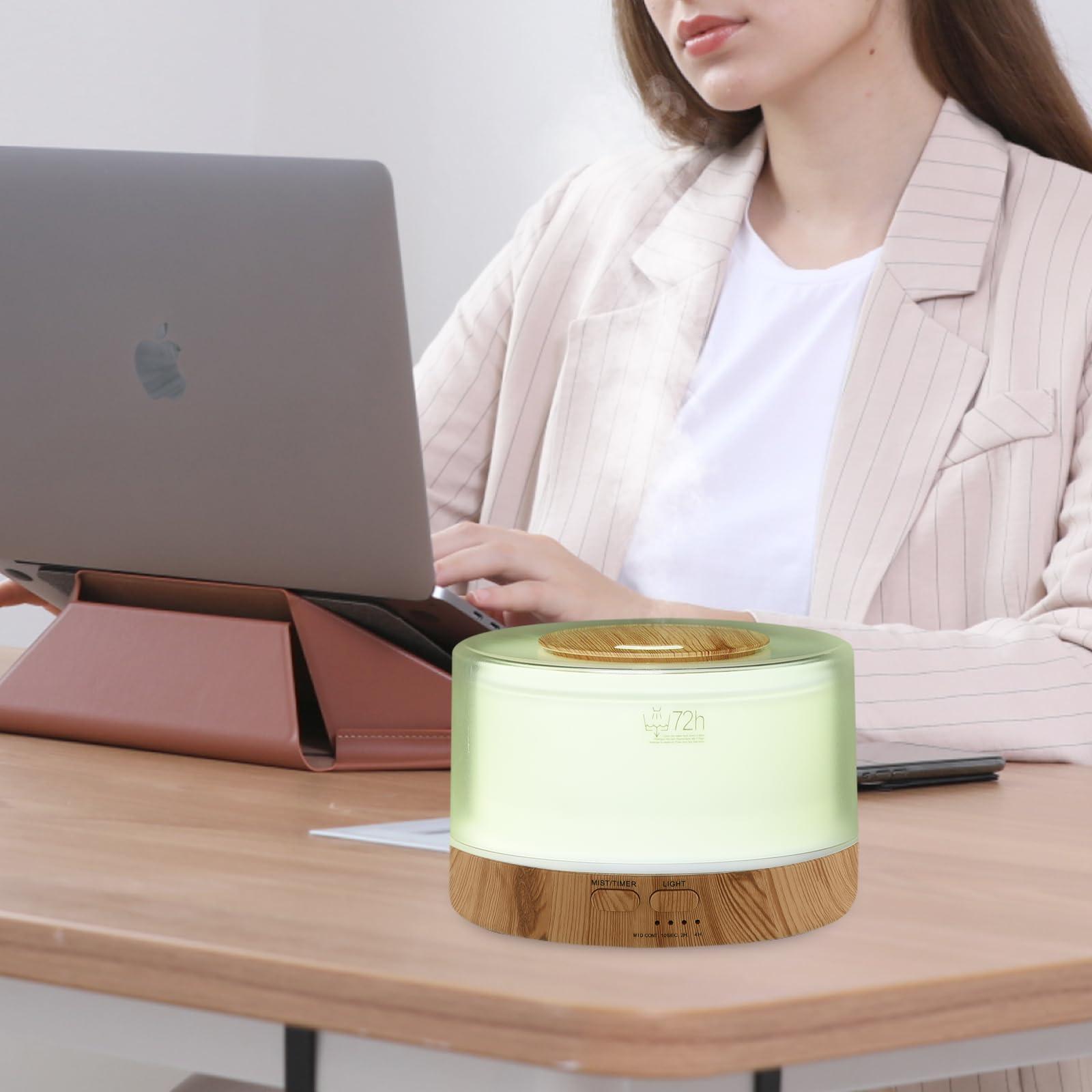 Dailyart 700ML Essential Oil Diffuser, Remote Control Aromatherapy Diffuser with 7 LED Light Colors, Adjustable Mist Mode and Waterless Auto-Off Oil Diffusers Humidifier, Diffusers for Home Bedroom Yoga Sleep