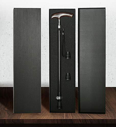 SGSG Adjustable Walking Stick, Lightweight Carbon Fiber Walking Cane With Wooden Handle,Anti - Skid Crutches For Man And Woman