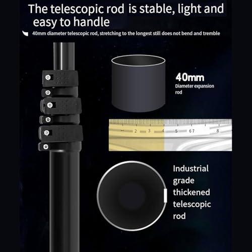 twostronking Telescopic Solar Panel Cleaning Brushes Rod,Solar Photovoltaic Cleaning Machine,with 8m Cable,Double Rotating brush head,solar panel cleaning brush,5.5m