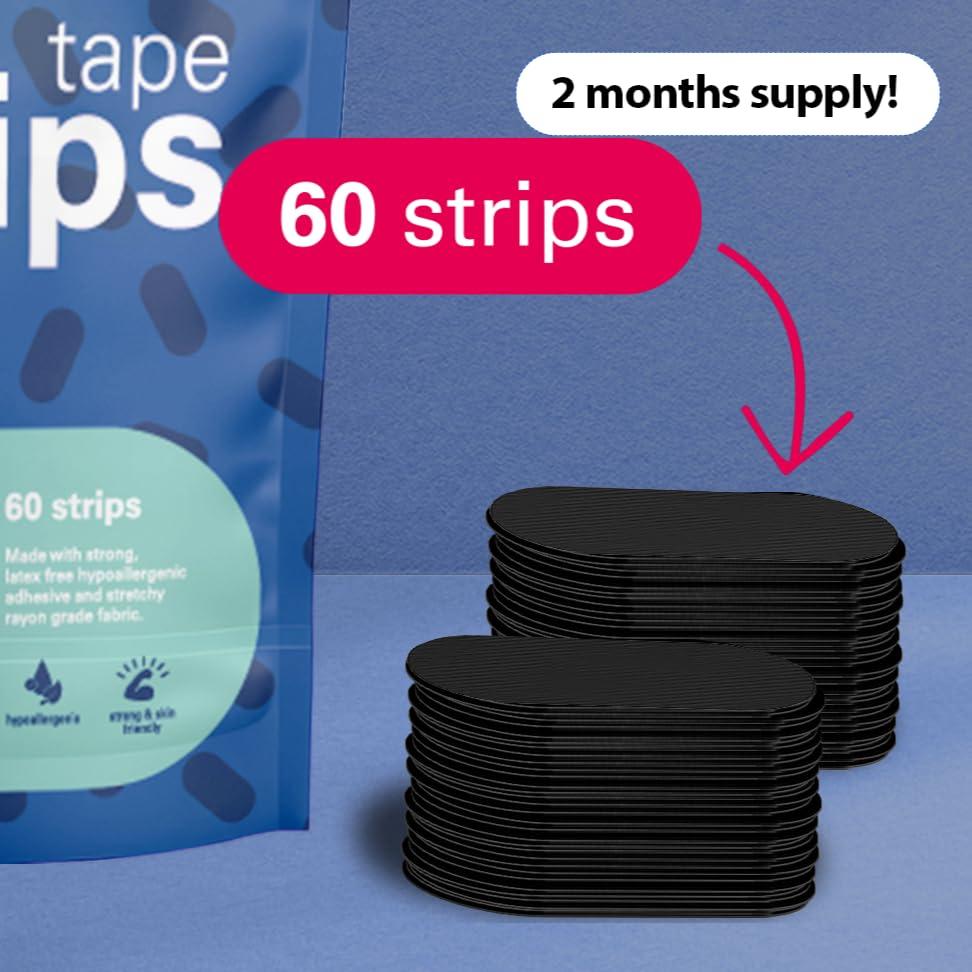 CureTape Strong Hold Tape Strips | Hypoallergenic Breathable Tape | Comfortable Micropore Tape Strips | 60pcs Bulk Pack