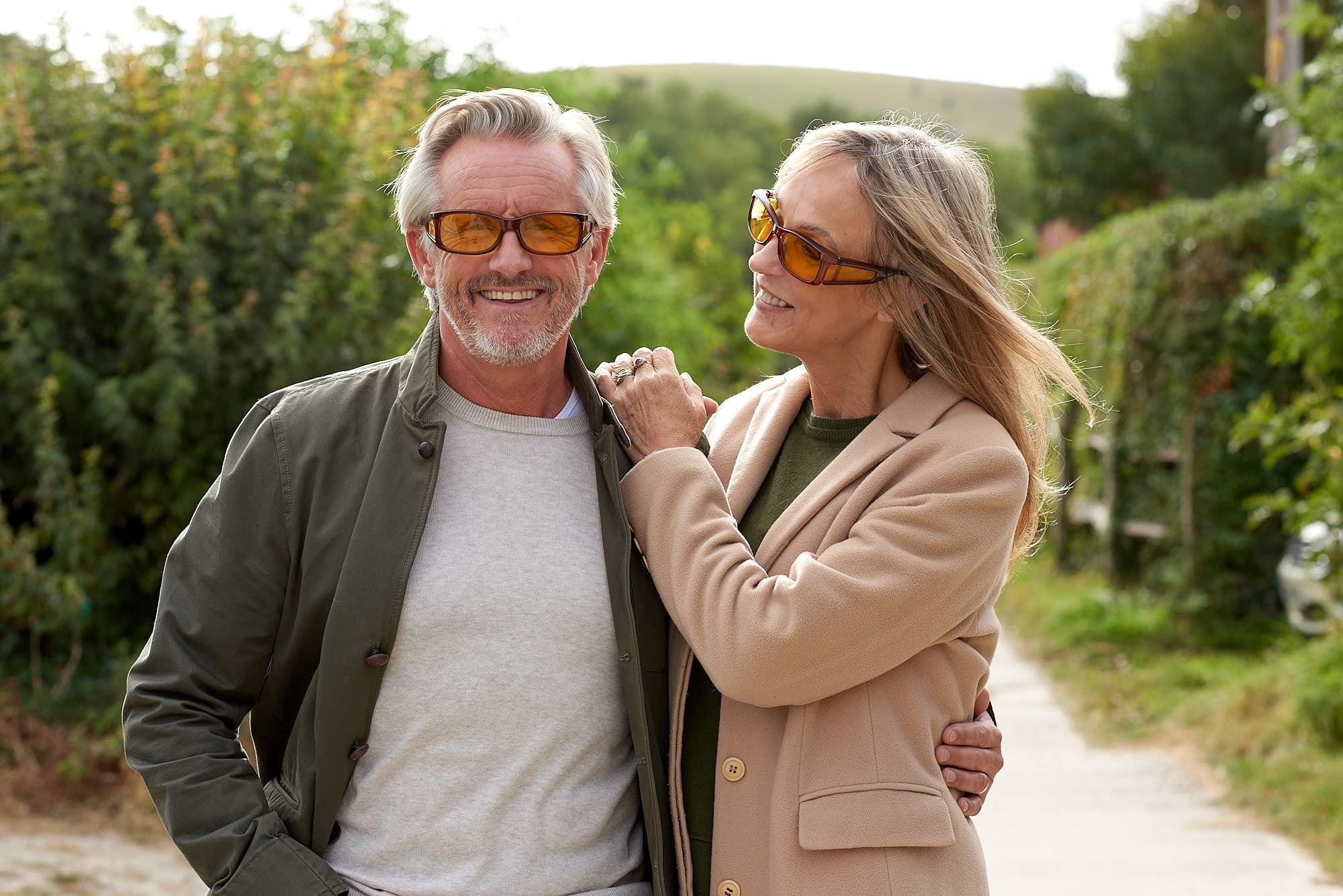 MediView MediView Low Vision Glasses for Macular Degeneration, Glaucoma and Retinitis Pigmentosa RNIB | Unisex | Yellow Lenses | Brown Frame