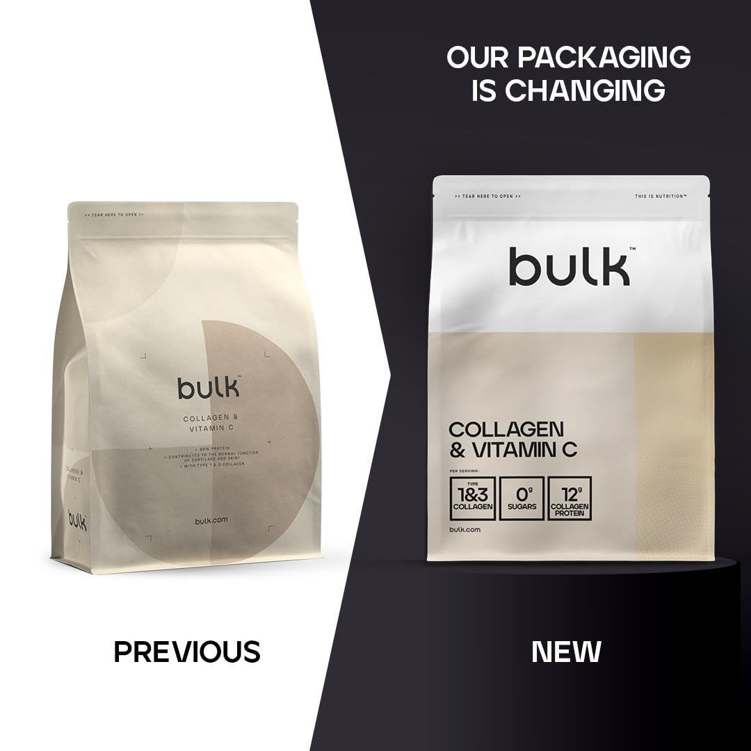 Bulk Bulk Collagen Powder with Peptides and Vitamin C | Hydrolysed Bovine Collagen | High Protein Supplement Daily Use in Smoothies, Shakes & Recipes | Joint & Skin Routine | Mango | Easy Mixing 500g