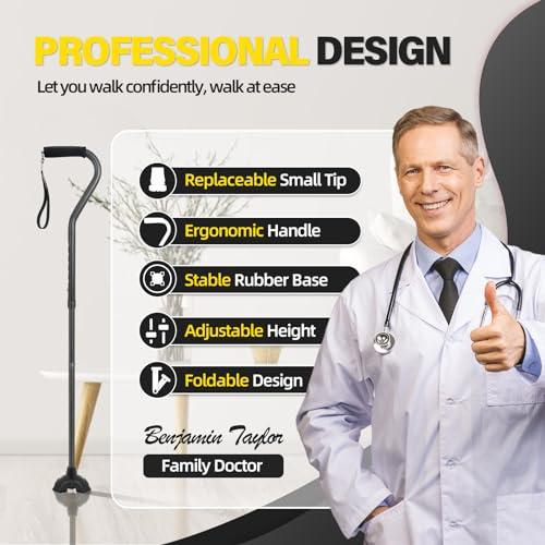 BeneCane BeneCane Walking Cane Adjustable Cane with Offset Soft Cushioned Handle for Men & Women Lightweight Comfortable Extra Stability Base Mobility Aid for Men Women and Seniors