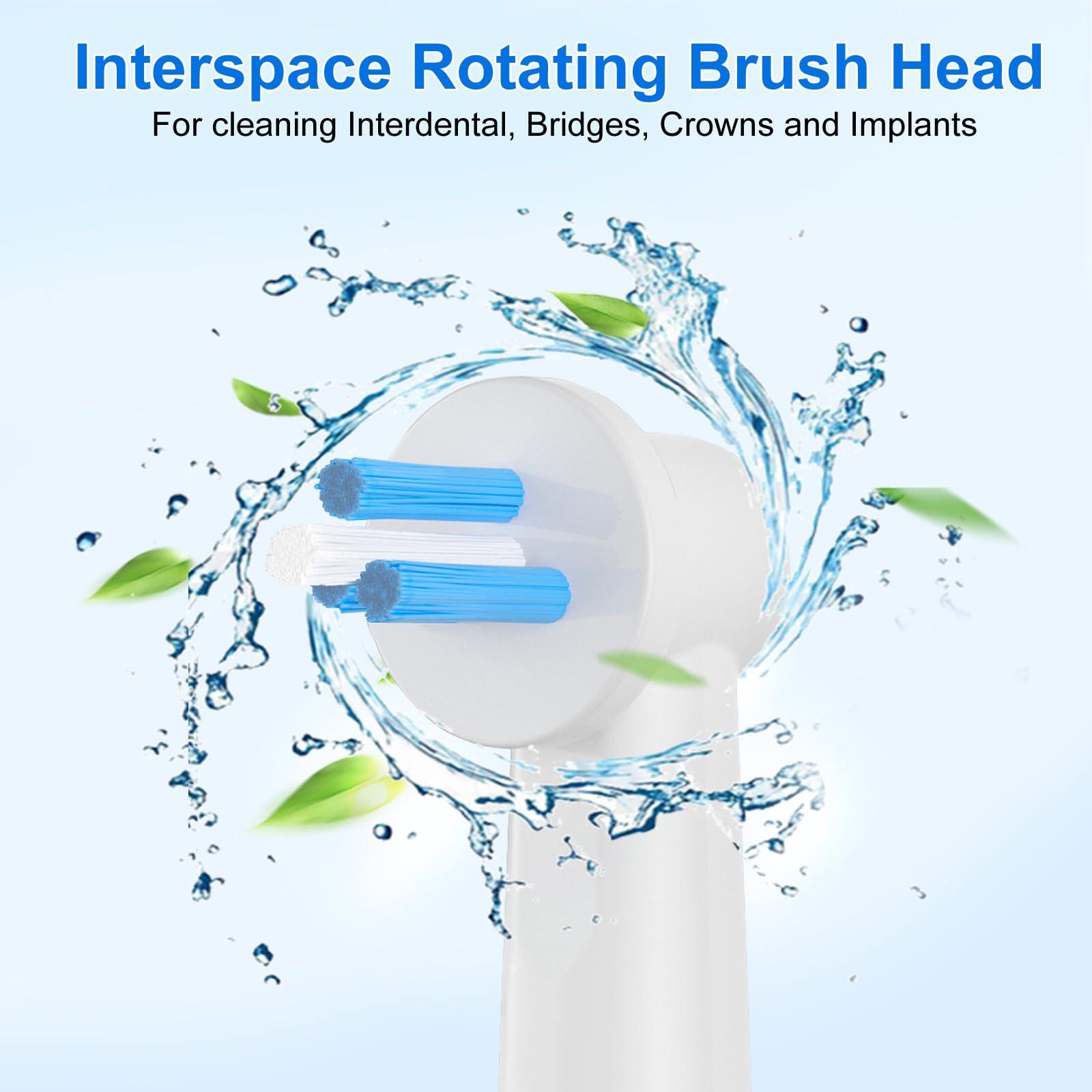 Betterchoi 16pcs Interspace Toothbrush Heads, Compatible with Braun Oral B Electric Toothbrushes for Cleaning Crevices, Bridges and Implants.