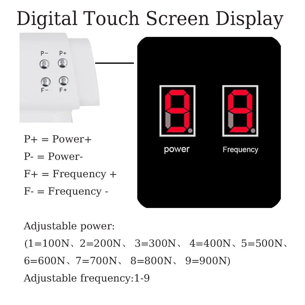 hKjPlvf Chiropractic Adjusting Tool, Electric Chiropractic Activator Spine Correction Massager, 9 Levels Intensity (100N-900N), 9 Levels Frequency, LCD Display