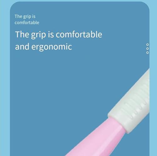 Gienslru Sensory Joy Toothbrush, 3 Sided Toothbrush, Three Sided Soft Hair Tooth Toothbrush, Soft Bristles V Shaped Toothbrush, Clean Every Tooth to Completely Cover The Toothbrush (Yellow (Child))