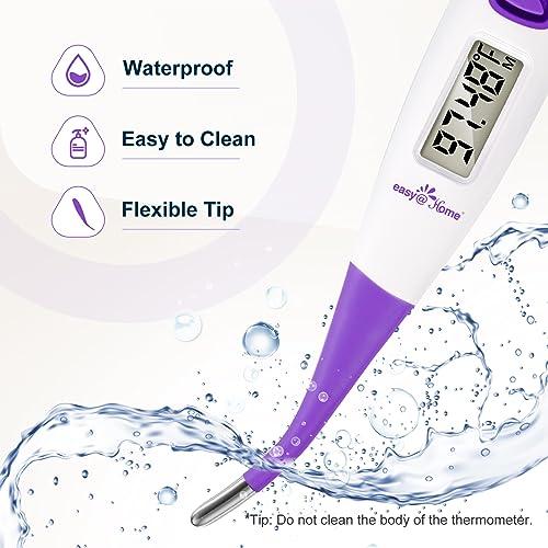 Easy@Home Ovulation Tracker Digital Basal Thermometer: Easy@Home BBT Thermometer for Fertility Prediction - Basal Body Thermometer for Accurate Temperature Monitoring with Premom App Purple DMT-3018