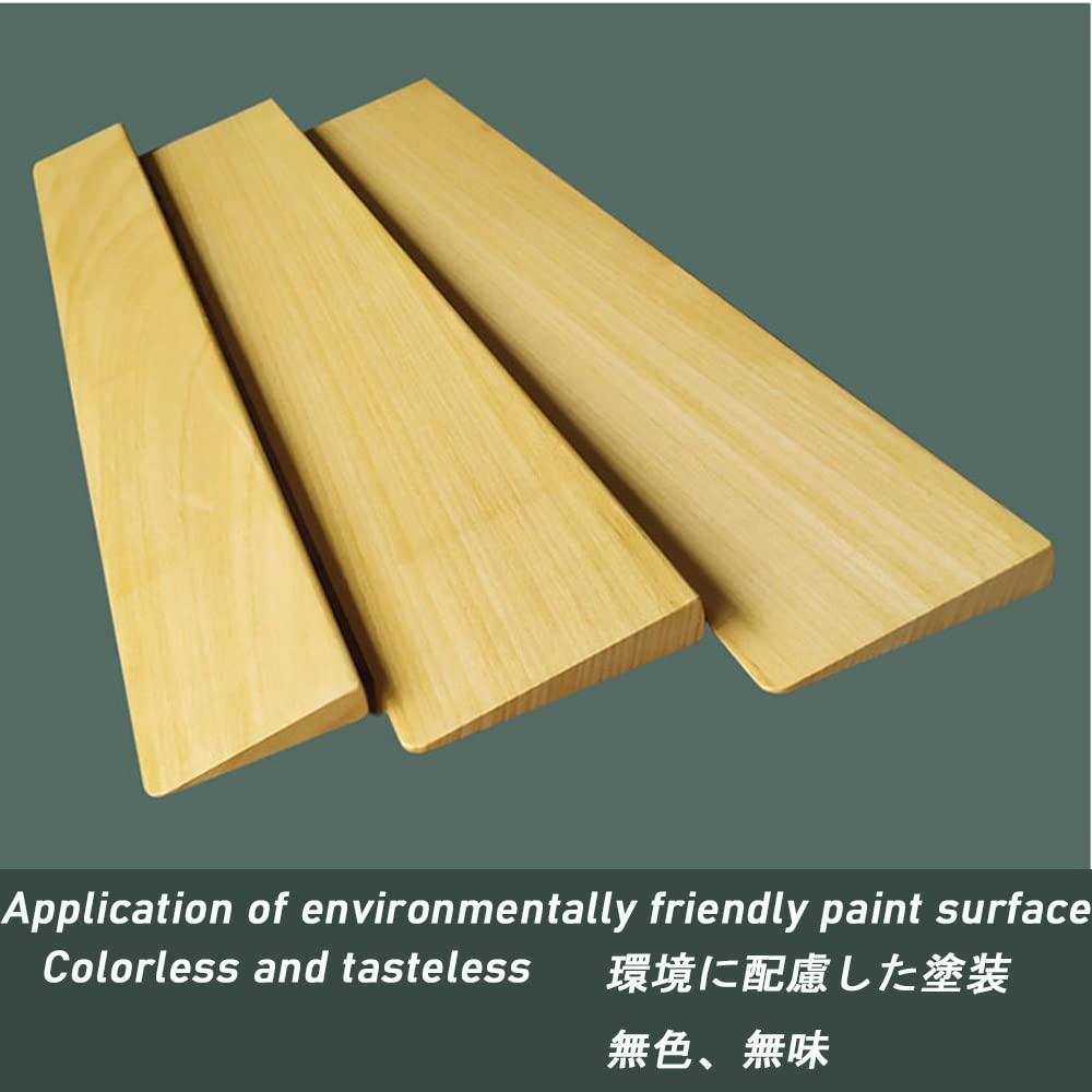 FreshCart Basics Wooden Wheelchair Ramp for Doorways, Non-Slip Solid Wood Threshold Ramp - for Indoor Bathroom Steps, Low Profile Mobility Ramps