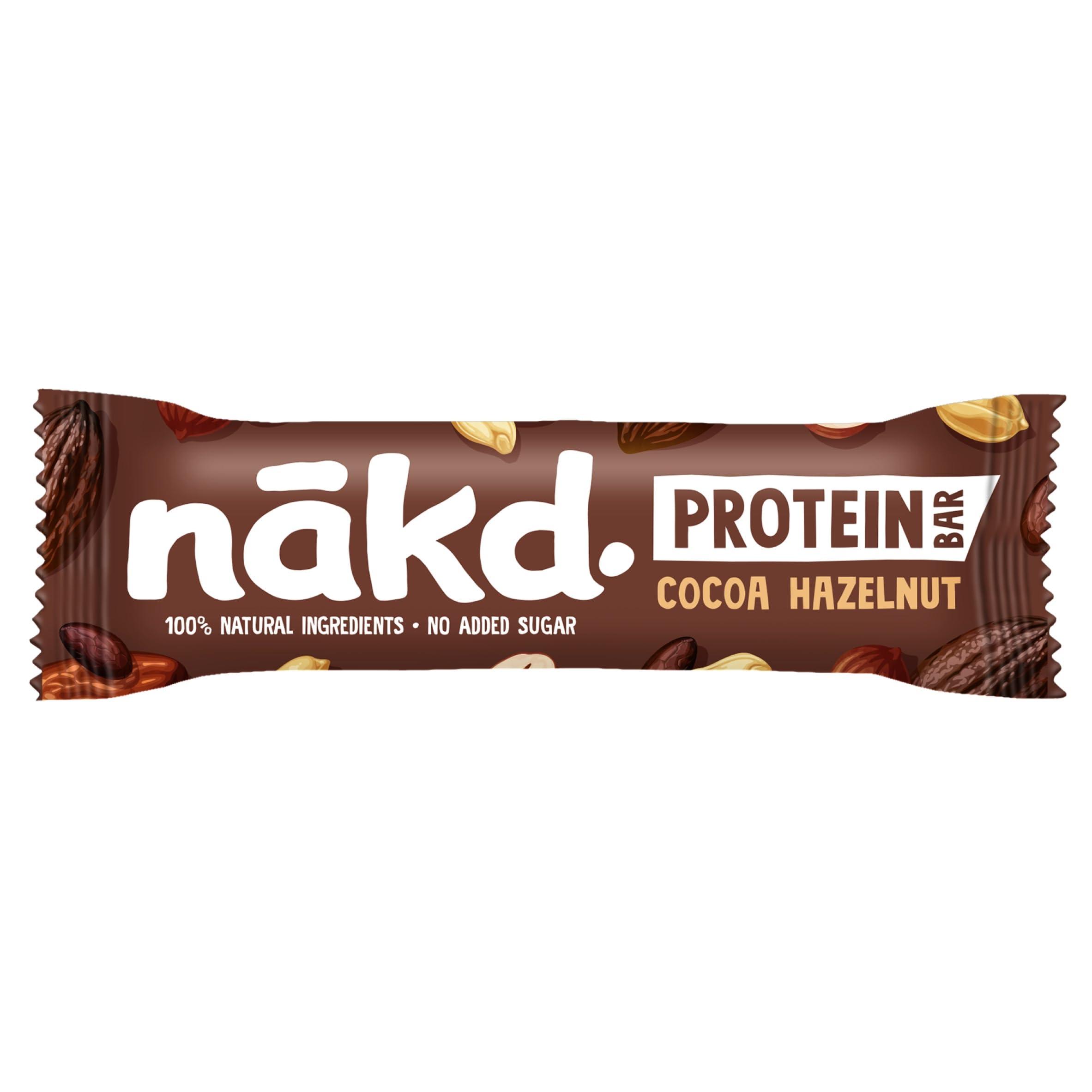 Nakd Nakd Cocoa Hazelnut Protein Bar - Vegan - Gluten Free - Healthy Snack, 45g (Pack of 36 bars)