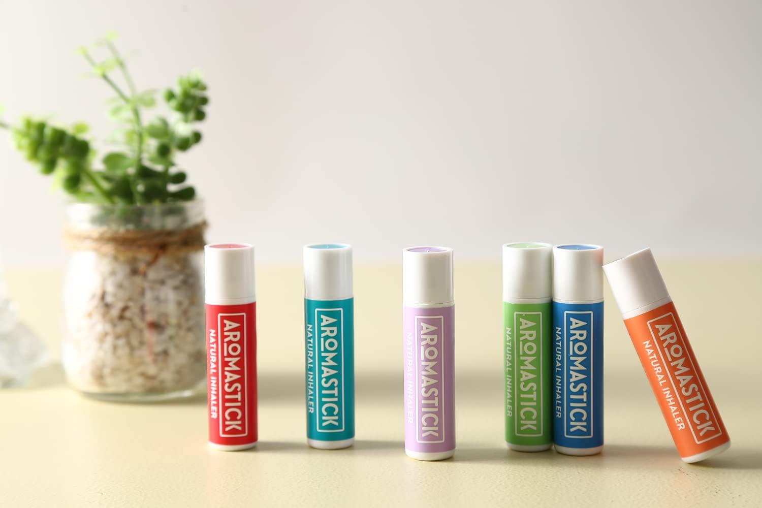 AromaStick Aromatherapy Nasal Inhaler [Made in Swiss] Organic Essential Oils Set Diffuser for Sleep, Stress, Anxiety and Others [ Portable Aromatherapy Stick] (Calm)