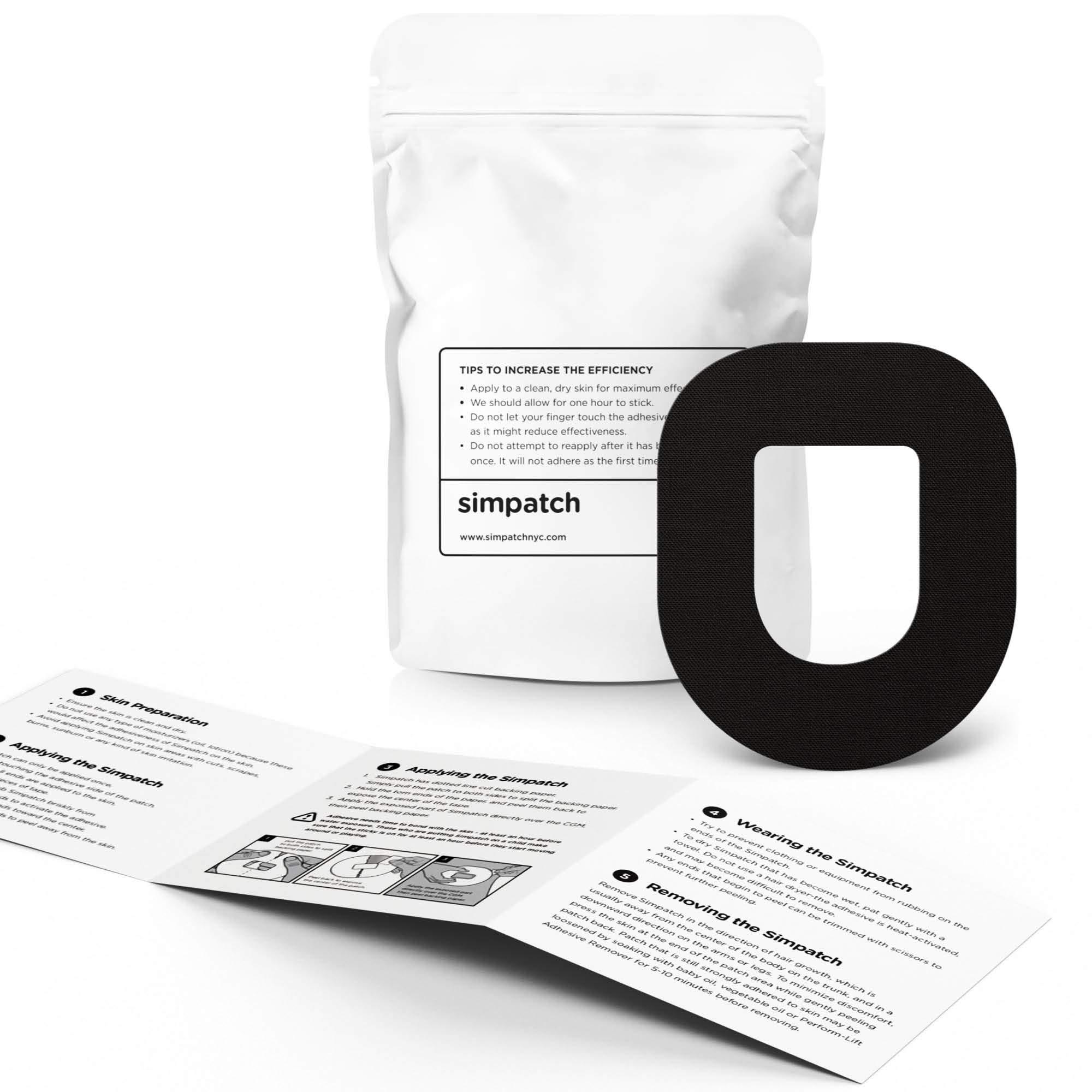 SIMPATCH SIMPATCH Adhesive Patch for OmniPod - Pack of 25 - Multiple Colors Available (Black)