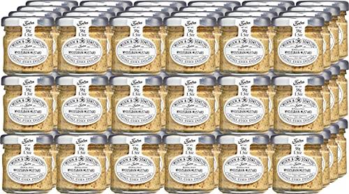 Wilkin & Sons Wilkin & Sons Tiptree English Wholegrain Mustard, Large Case / 72 pack of 38g Mini Glass Jar Portion Pots