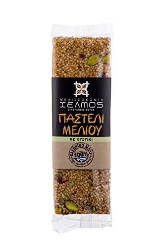 HELMOS Helmos Pasteli Sesame Bar with Greek Honey and Pistachios 75 g, Pack of 5