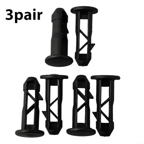 Vilgftyiet 3 Pairs of Wheelie Bin Lid Hinge Pins, Essential Component Black Plastic For 240L Trash Bins(3 pairs)