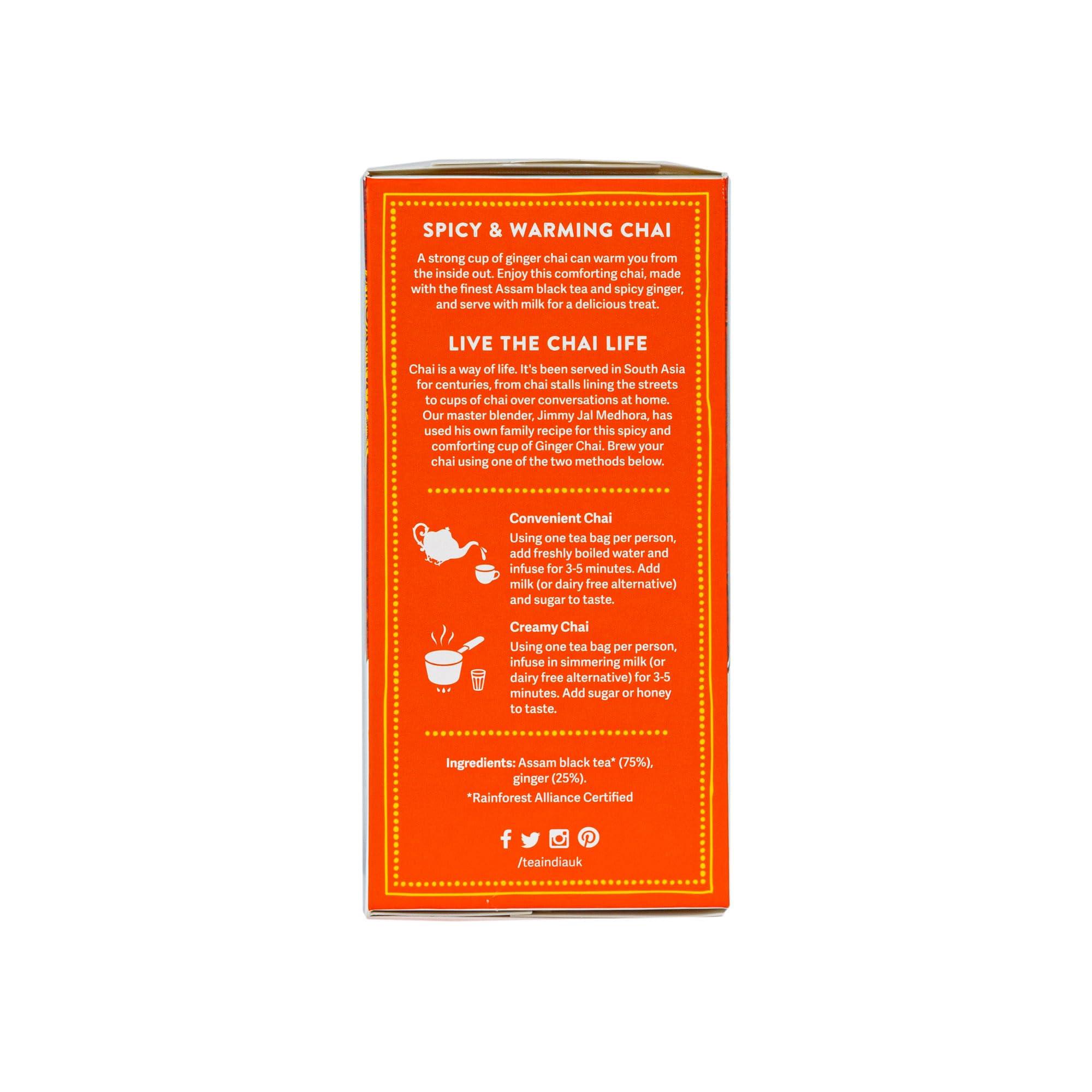 Tea India Tea India Chai Tea Bags (4 Packs of 40 Biodegradable Tea Bags) Rainforest Alliance Certified (Mixed Chai)