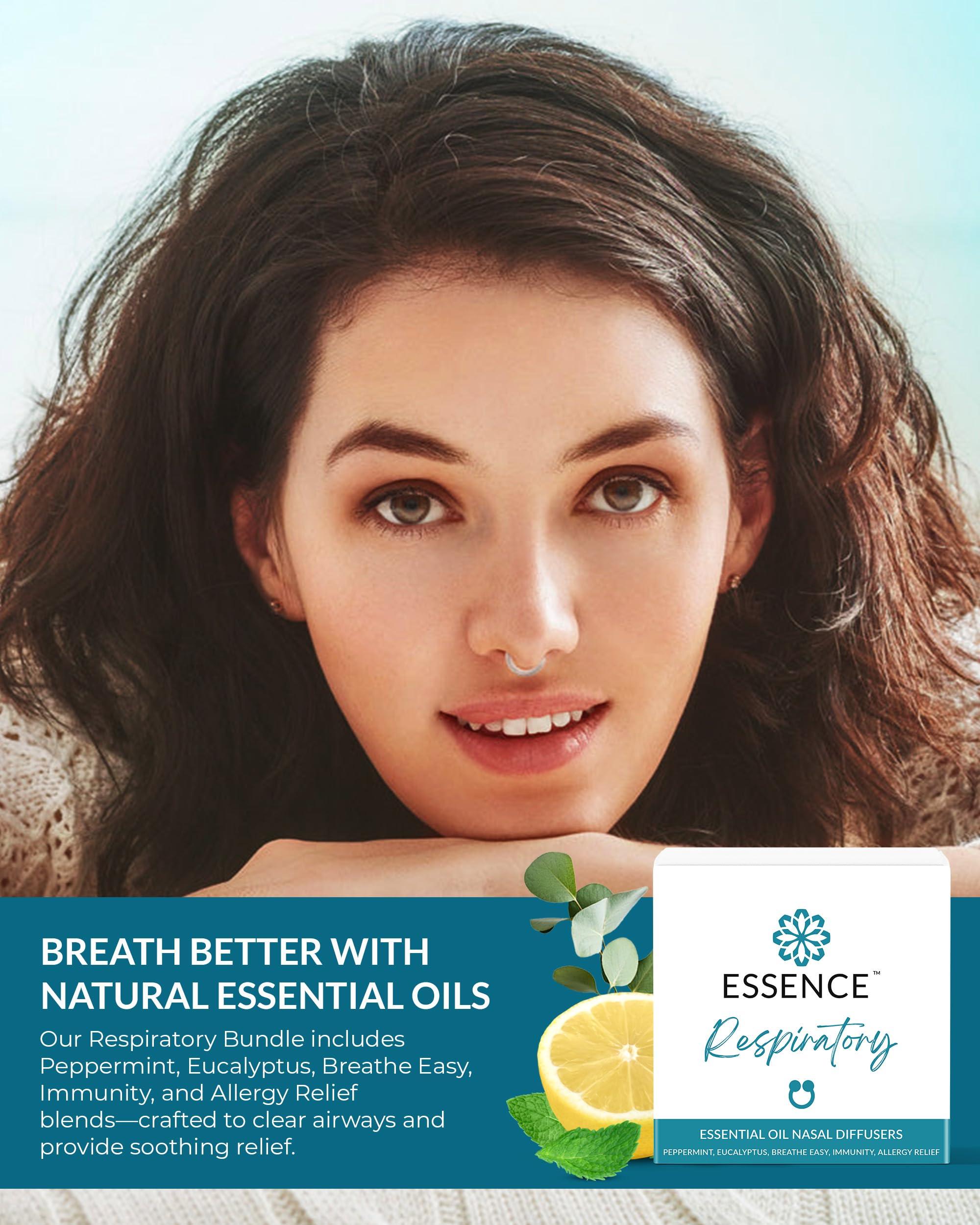 HON Essence Nasal Diffuser | Essential Oil Ring | Silicone Nose Inhaler Bundle Pack (Respiratory)