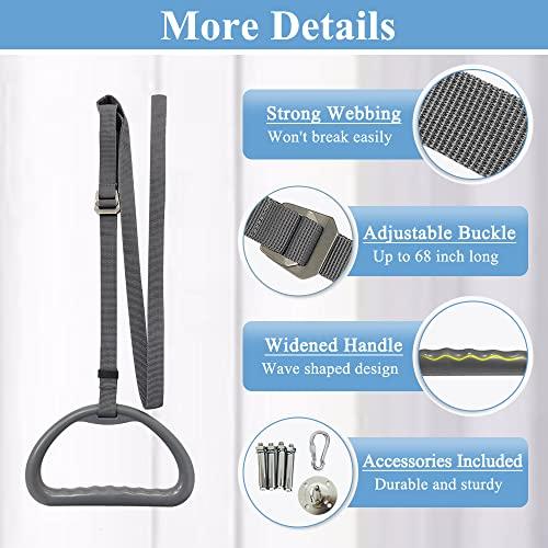 Mybow Bed Trapeze for Elderly Bed Pull Up Stand Assist Lift Hospital Bed Trapeze for Bed Mobility Transfer Ceiling Mounted Grab Bar Trapeze Overhead Stand Ladder Bed Standing Helper for Disabled Handicap