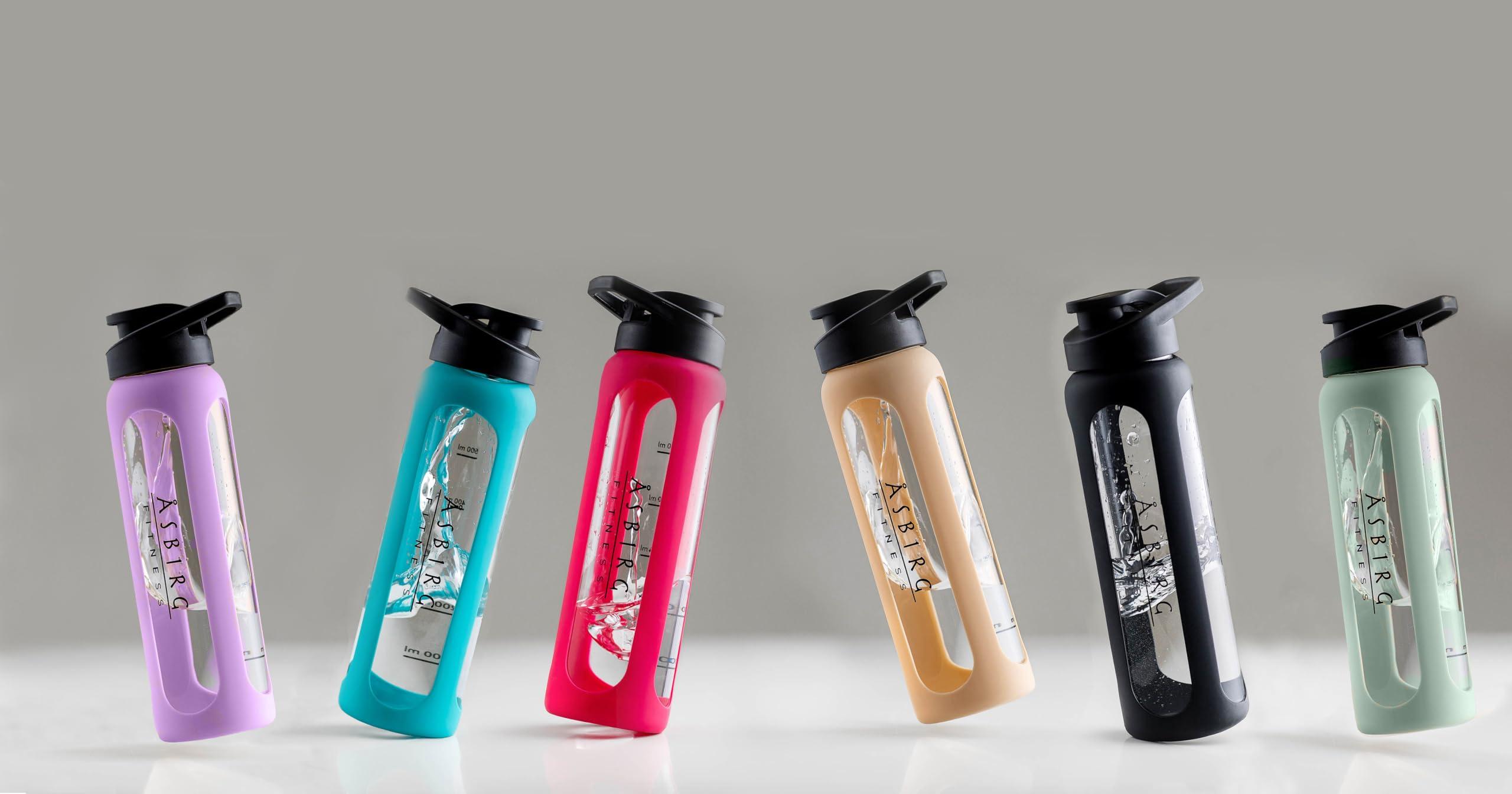 Asbirg Asbirg Fitness | Glass Protein Shaker | Protein Shaker | Drinking Bottle | with Spiral Ball | Pastel Purple