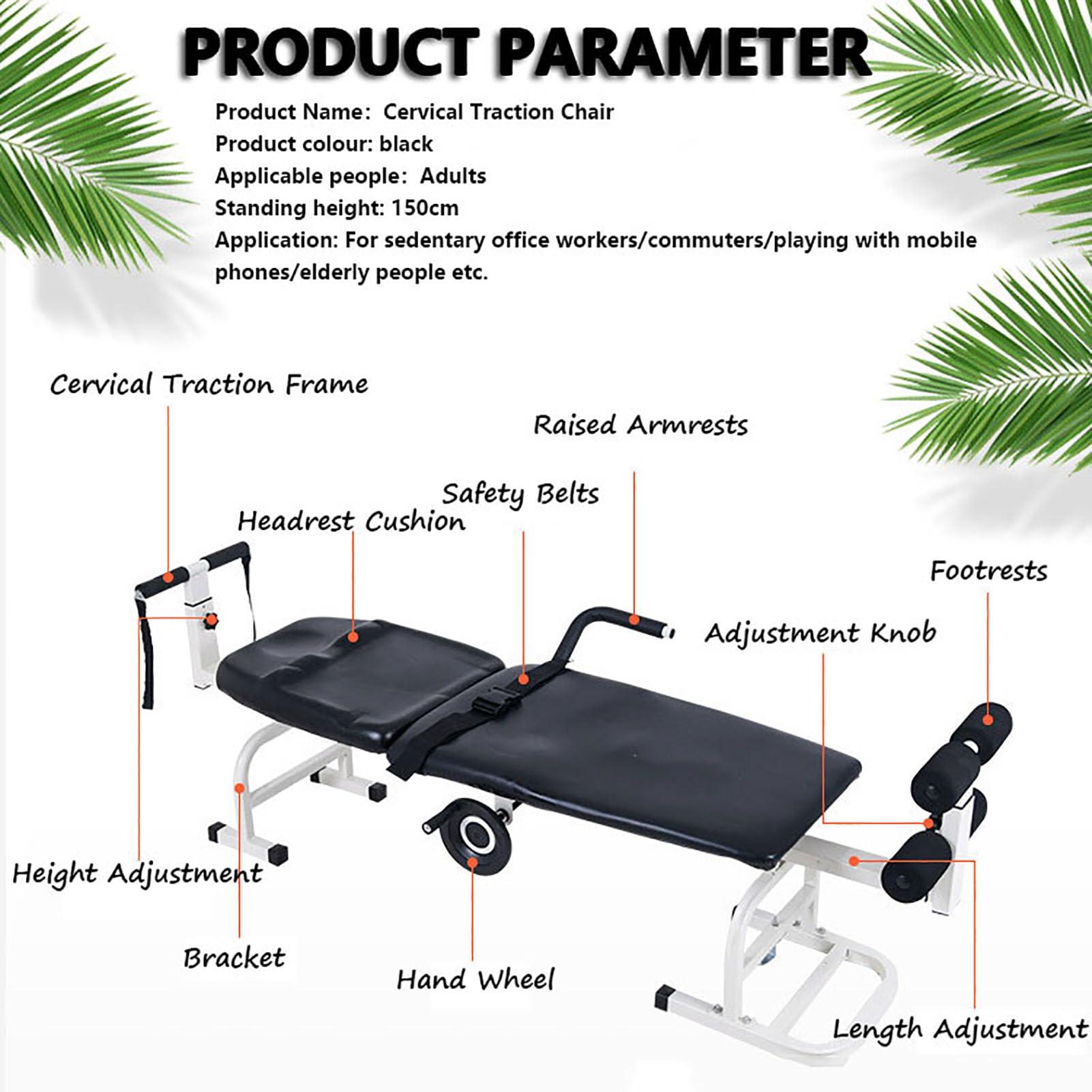 RVUEM RVUEM Massage Traction Bed, Body Stretching Table, Cervical Spine Stretching Device, Massage Bed Device, Massage Bed Table, Cervical Spine Lumbar Traction,Bed W:38cm,003