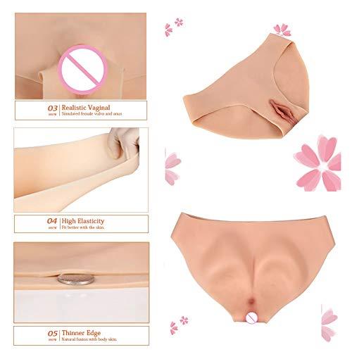 XSWL XSWL Silicone Crossdresser Panties Lifelike Men Hidding Gaff Panty for Crossdressing Cosplay Transgender Costume,White,B
