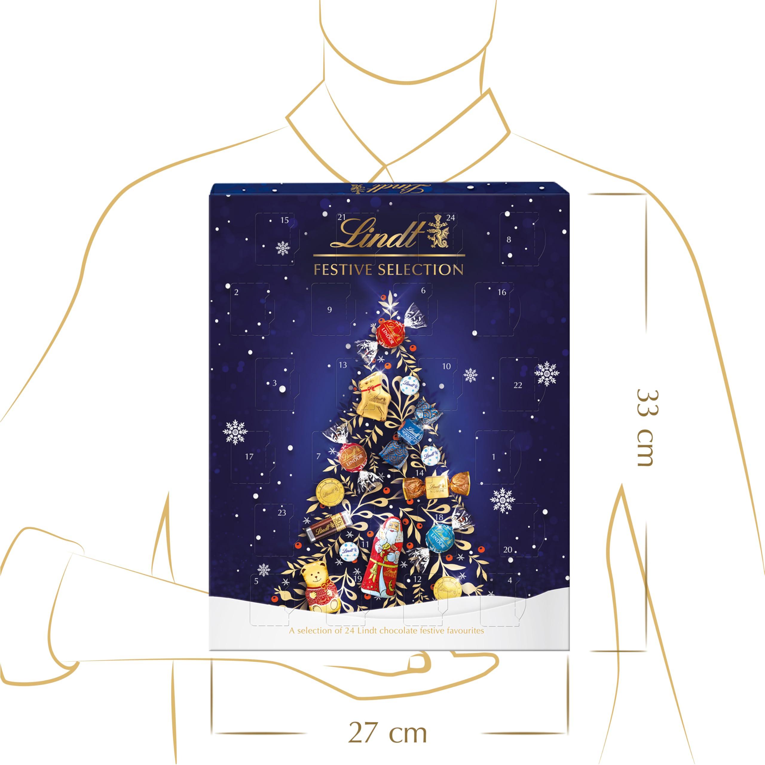 Lindt Lindt Festive Selection Advent Calendar 2024 | Large 289 g | A Selection of 24 Lindt Chocolate festive favourites for Him and Her | For Adults and Kids