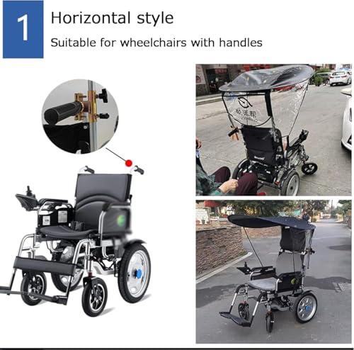 DaoGeSir Wheelchair Parasol Universal Sun Shade Rain Cover Electric Wheelchair Umbrella Canopy Wheelchair Folding Cape Canopy Wheelchairs Accessories Umbrella Chair Clamp