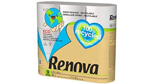 Renova Renova Toilet Paper 100% Recycled & Paper Pack 9 Units 921 g