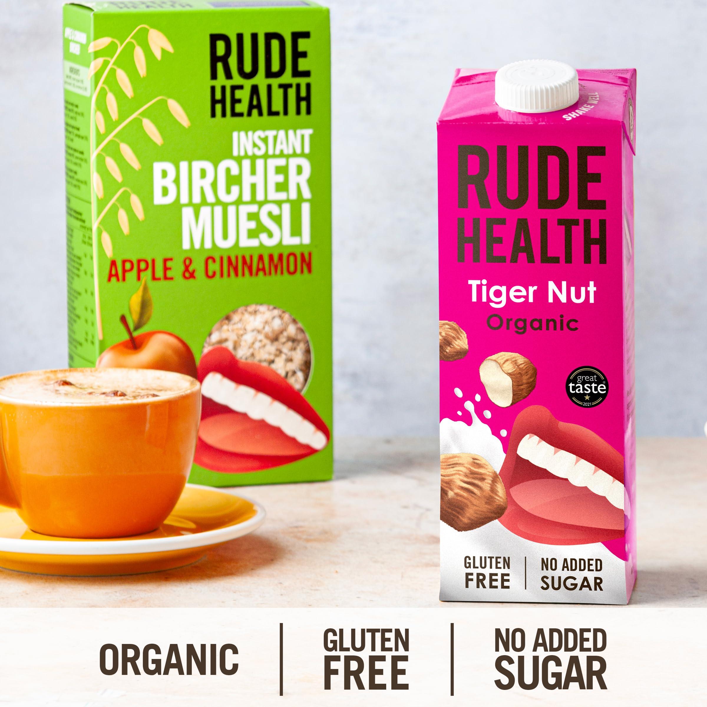 Rude Health Rude Health 6 x 1 Litre Organic Tiger Nut Dairy-Alt Milk, 100% Natural Organic Drink, Lactose Free, Dairy Free & Gluten-Free, Unsweetened, Award-Winning, Healthy & Vegan, 100% Recyclable Pack