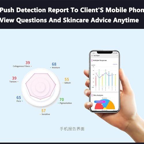 STMKB Skin Diagnosis System, 50X Skin Analyzer Machine with APP Control, 3 Color Light Collection and 7 Item Detection, 3D Skin Presentation, for Home Clinic Beauty Salon