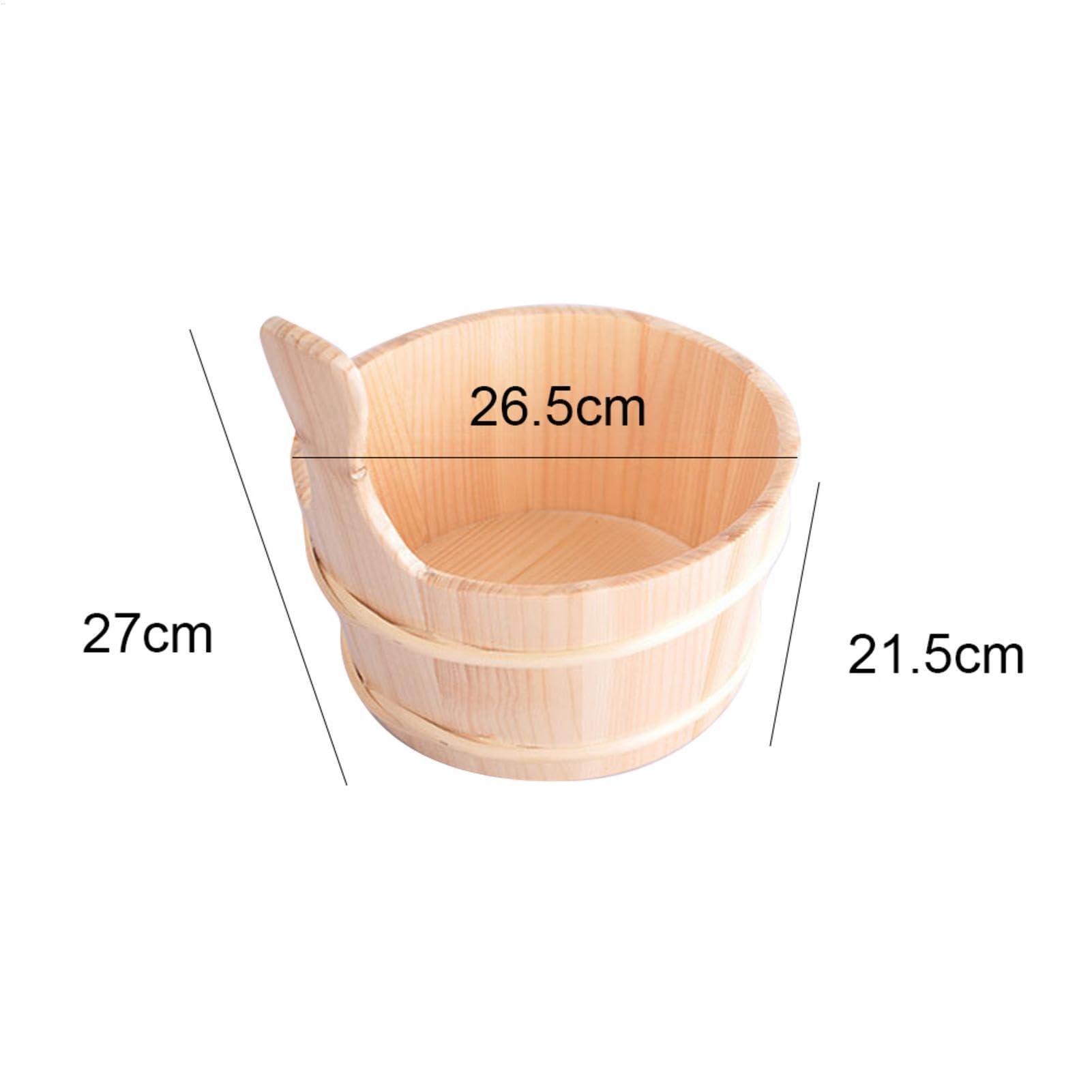 Xinhuju Sauna Accessories Kit - Wood Sauna Kit, Wood Sauna Barrel Set | 4L Sauna Accessories Wood Wood Bucket, Set Sauna Water Bucket Wood Ladle Kit, Gift for Friends, Parents, Grandparents for Shower