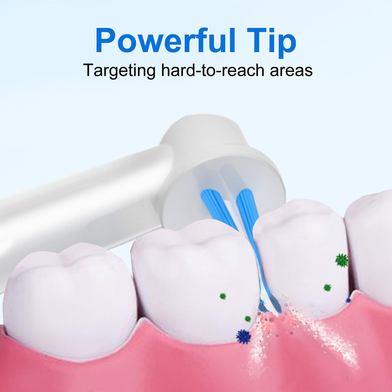 Betterchoi 16pcs Interspace Toothbrush Heads, Compatible with Braun Oral B Electric Toothbrushes for Cleaning Crevices, Bridges and Implants.