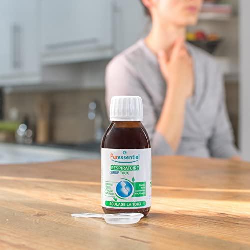 Puressentiel Puressentiel Respiratory Cough Syrup 125ml - Cough Relief For All Coughs + Cold & Flu - Chesty Cough, Mucus Cough - 100% Natural Origin Medical Device - Essential Oils & Honey - For Children Aged 12+
