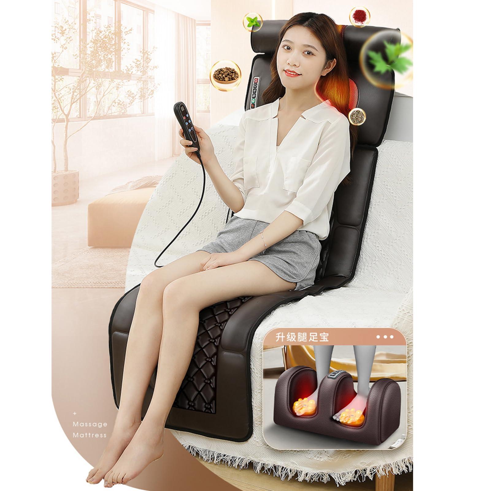 FreshCart Basics Back Pain Relief Full Body Massage Mat with Heat, 10 Vibrating Motors, Neck and Back Massager Bed for Whole Body Vibration, Kneading, and Relaxation