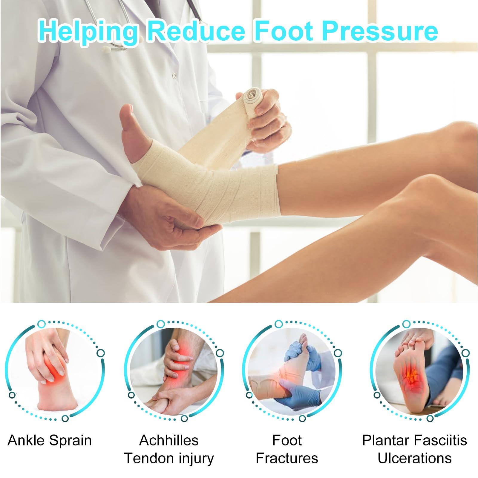 Tairibousy Offloading Walking Boot for Heel Pain or Ankle Sprained Medical Inflatable Walker Fracture Boot Short Air Cam Walker Brace for Fracture, Plantar Fasciitis, Achilles Tendon Injury, Ulcerations (L)