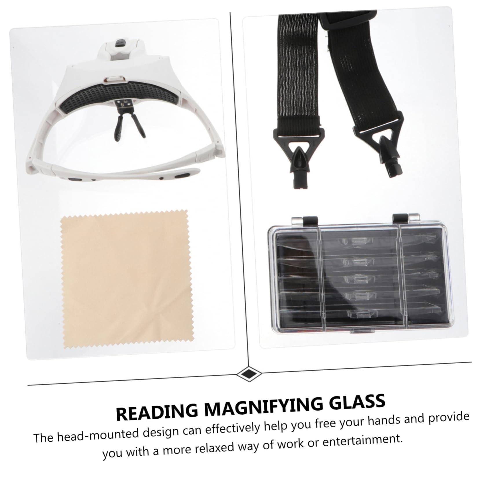 minkissy minkissy Led Magnifying Es Headlights Head Mount Magnifier for Reading Multifunctional Magnifying Glass for Engineers