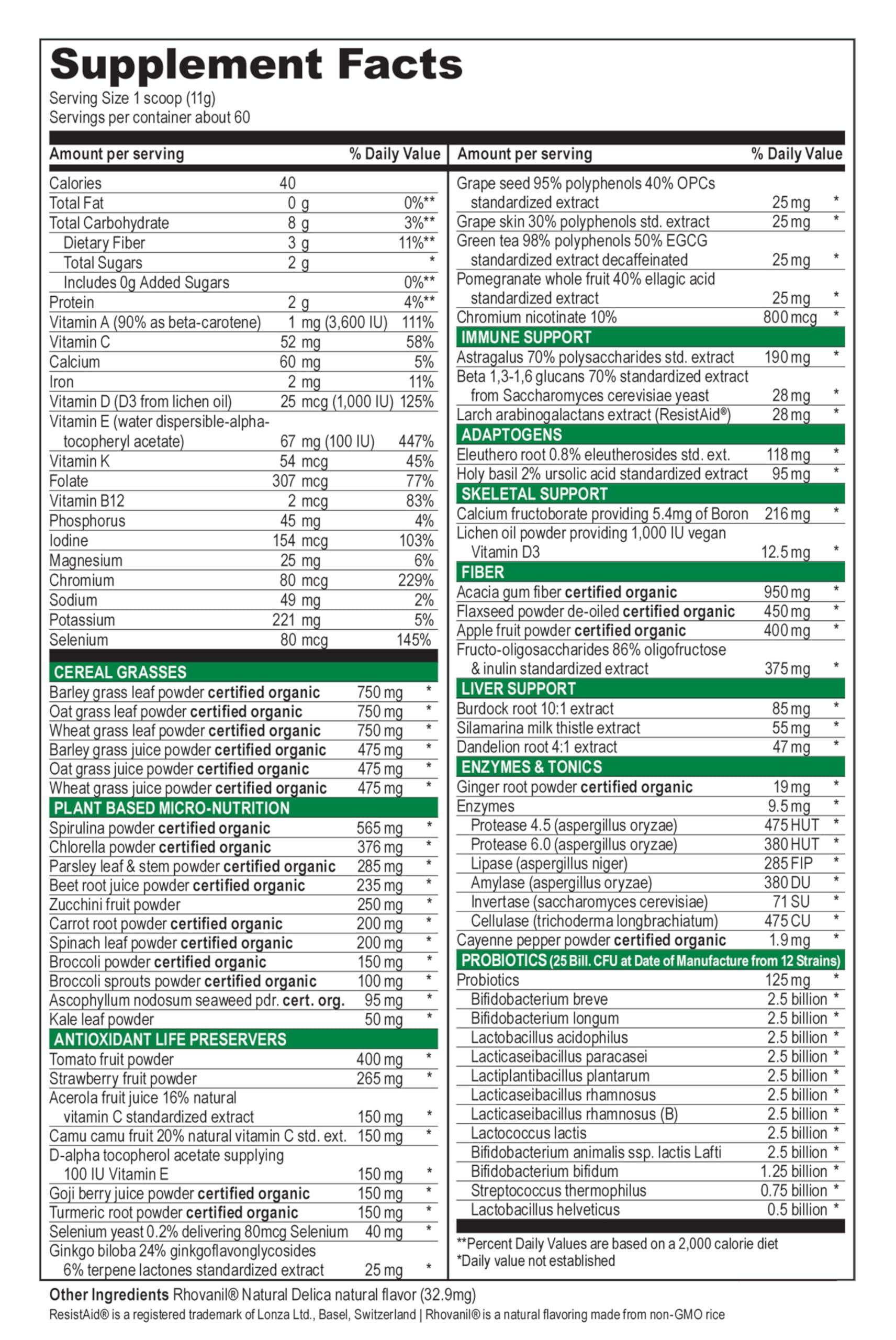 Vibrant Health Vibrant Health Green Vibrance Powder - 60 Day Supply - 660g