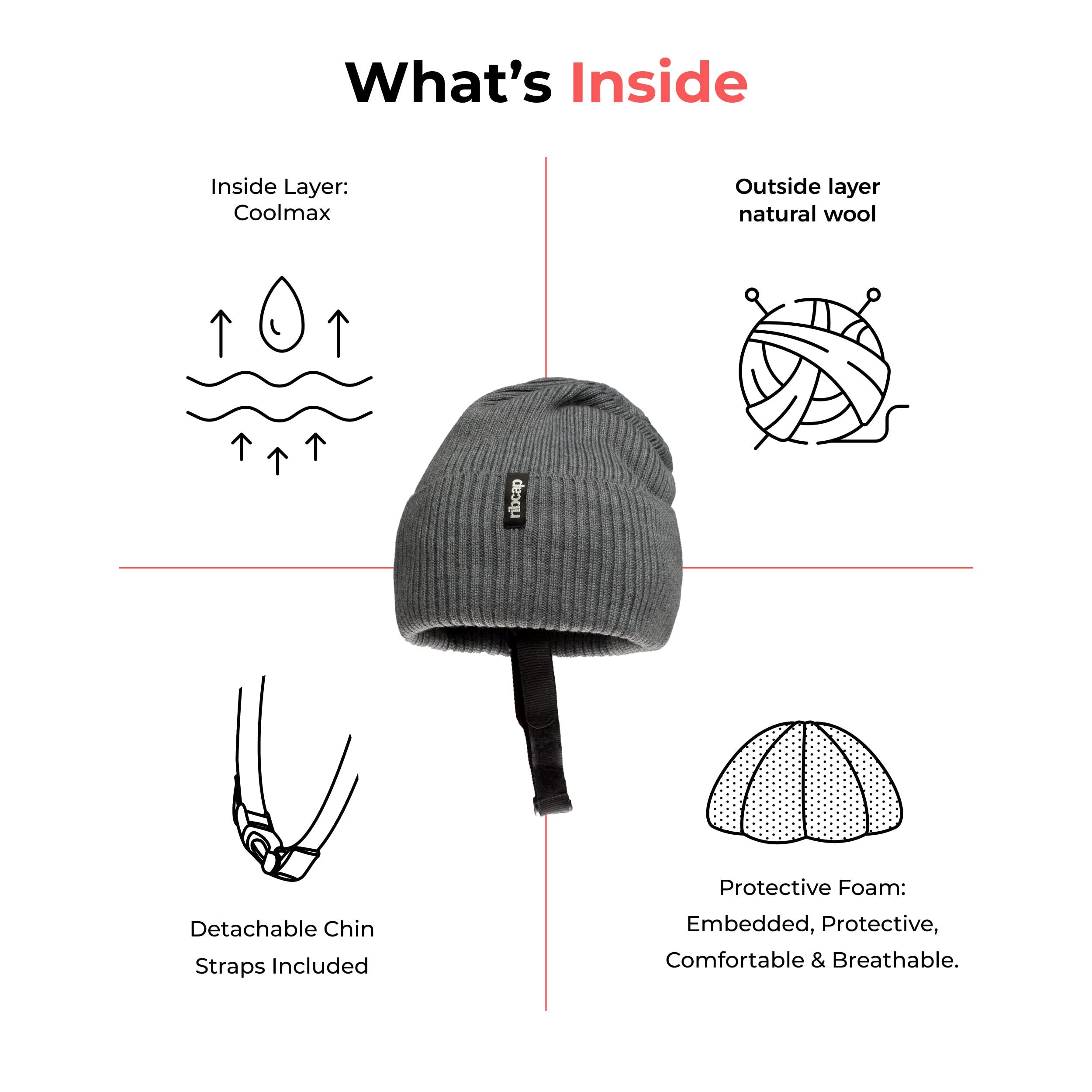 Ribcap Ribcap Lenny Medical Grade Protective Helmet | Grey | Large (Head Circumference 59-61 cm) | Soft Helmet for Epilepsy | Protective Helmet for Seizures | Fashionable and No Stigma