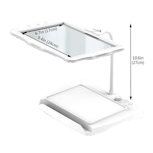 PRUTUHEA PRUTUHEA Desktop Low Vision Digital Magnifier, HD Display Electronic Reading Aid, 4X Zoom, Touch Dimming, Rechargeable Design, for Reading, Writing, Viewing Maps(White)