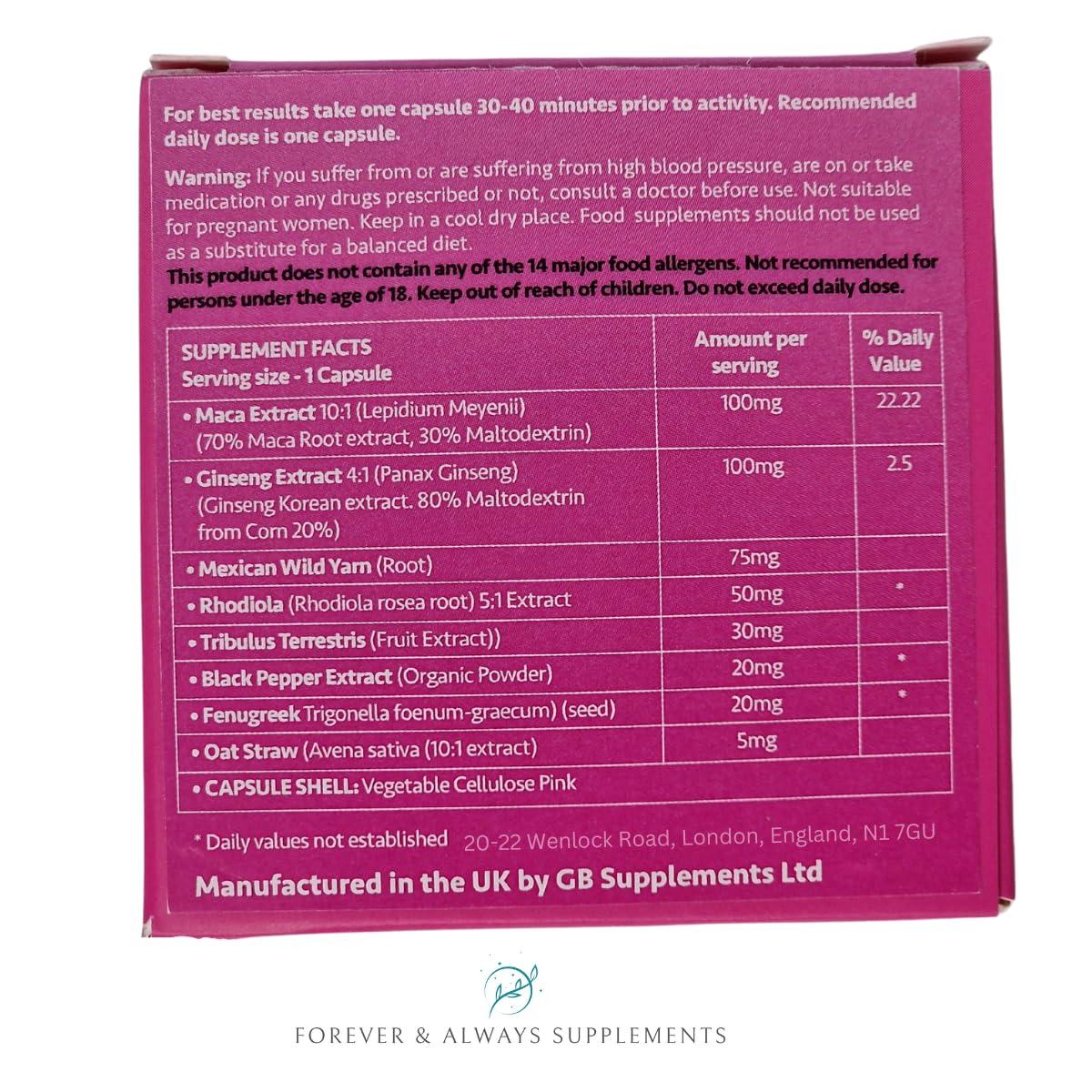 Forever & Always Supplements 3 x Ultra Pink 400mg Sex Tablets for Women Bundle! 100% Natural Female Libido, Sex Drive & Enhancement Supplement! Contains Maca, Ginseng