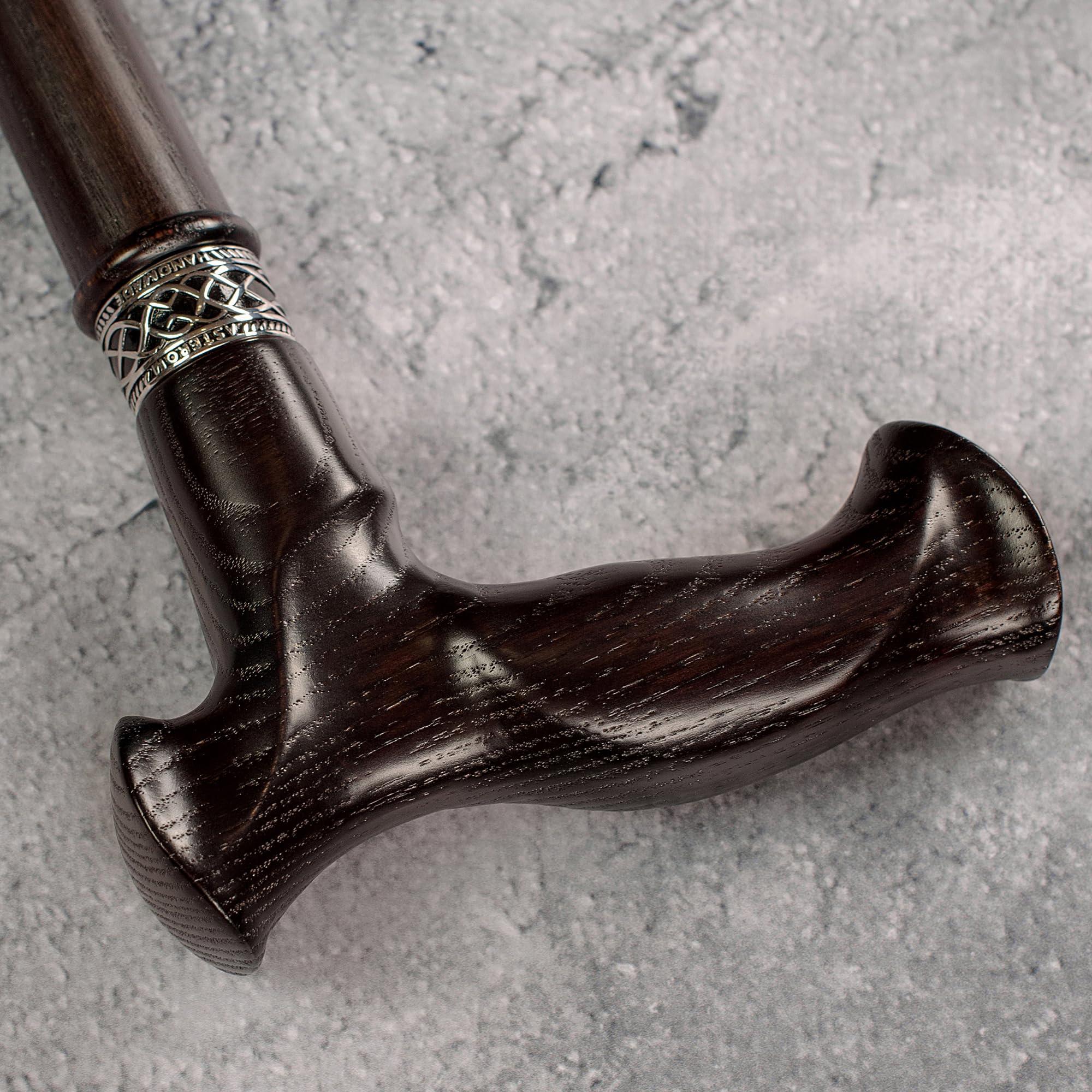 Asterom Asterom Walking Cane - Handcrafted, Ergonomic, Wooden - Canes for Men & Women, Cool Walking Sticks for Seniors (Walnut, 35 Inches)