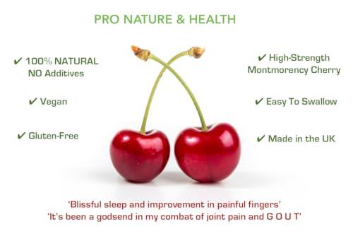 Pro Nature & Health Montmorency Cherry Capsules | 1500mg x 90 Tart Cherry Capsules | 100% Natural | High Strength Cherry Supplement | Made in the UK | Vegan & Gluten-Free