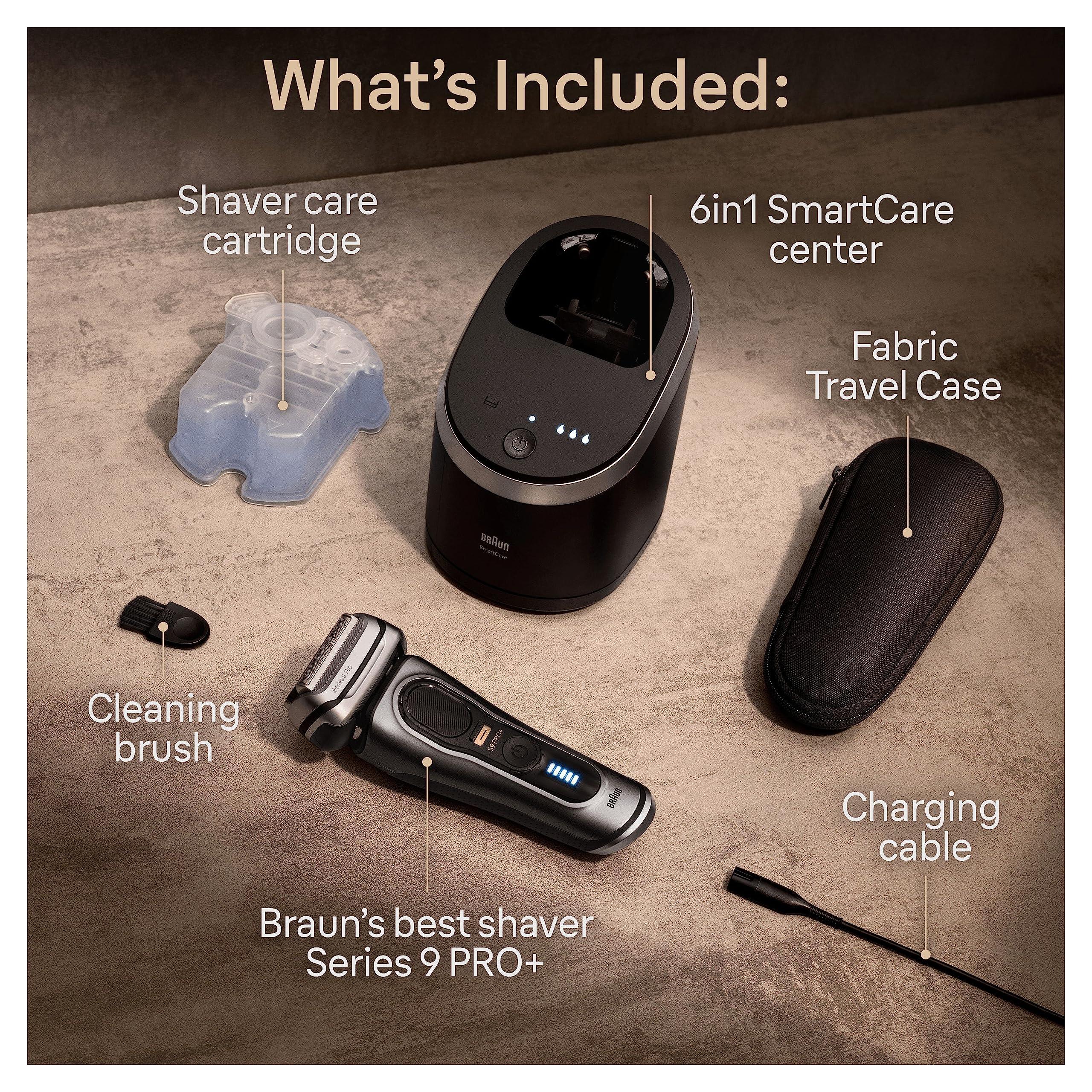 Braun Braun Series 9 PRO+ Electric Shaver For Men, Braun Shavers For Men, 5 Pro Shave Elements & Precision Long Hair ProTrimmer, SmartCare Center, Wet & Dry Electric Razor For Men, 60min Runtime, 9465cc